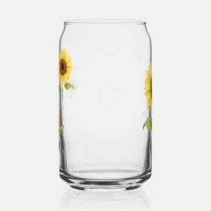 Sonnenblumen-Illustration — Helle botanische Kunst Dosenglas