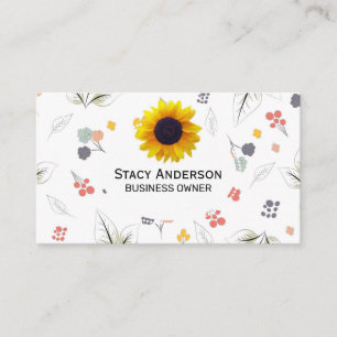 Sonnenblumen Illustrative Blume Blumenelemente Visitenkarte