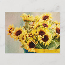 Sonnenblumen im Barrel - horizontal Postkarte