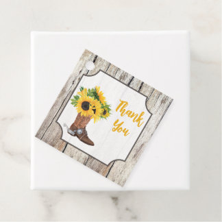 Sonnenblumen im Cowboy Boot Brautparty Danke Geschenkanhänger