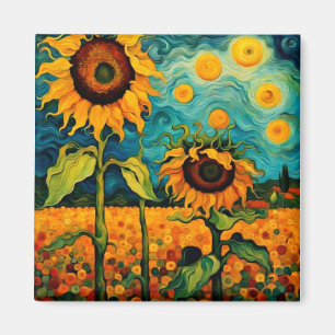 Sonnenblumen im Garten Magnet