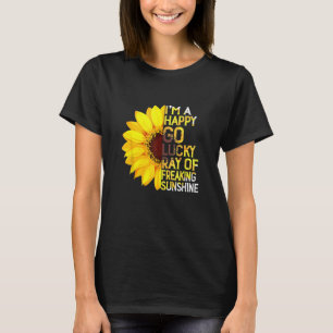 Sonnenblumen im glücklichen Go-Glücksspiel-Ray der T-Shirt
