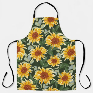 Sonnenblumen im Herbst oder Frühling mit grünem Hi Schürze