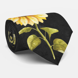 Sonnenblumen im Schwarzen Design Krawatte