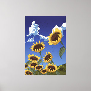 Sonnenblumen im Sommer Leinwanddruck