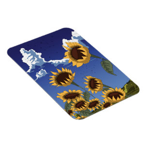 Sonnenblumen im Sommer Magnet