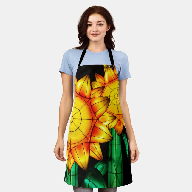 Sonnenblumen im Sonnensturm  Schürze (Getragen)