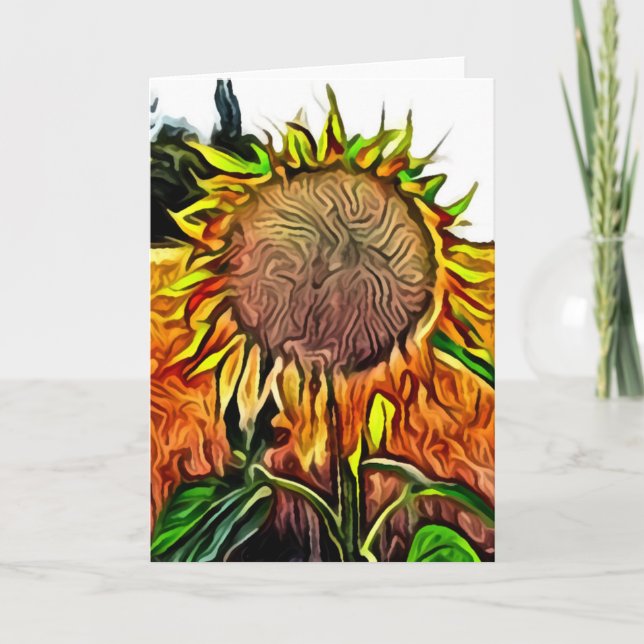 Sonnenblumen im Weizenfeld Karte (Vorderseite)
