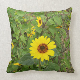 Sonnenblumen im Wind, großes Kissen. Kissen