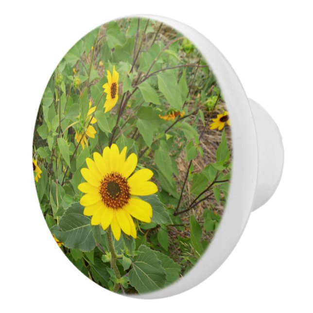 Sonnenblumen im Wind, Keramikknauf (Rechts)