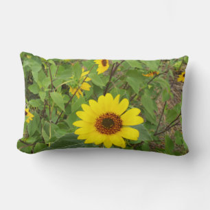 Sonnenblumen im Wind, Lumbalkissen. Lendenkissen