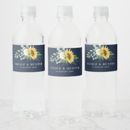 Sonnenblumen in Aquarellen, blaue Hochzeit