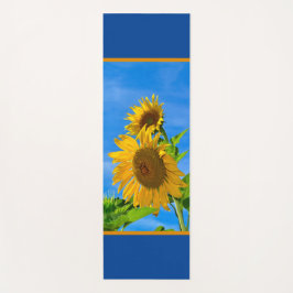 Sonnenblumen in blau und braun yogamatte