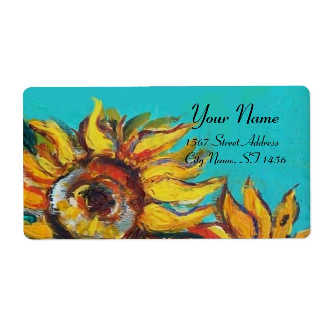 SONNENBLUMEN IN BLAUEM TURQUOISE,SOMMERPARTY (Vorne)