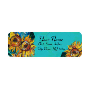SONNENBLUMEN IN BLAUEM TURQUOISE,SOMMERPARTY