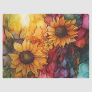 Sonnenblumen in der Alkoholtink Serie Design #19 Seidenpapier