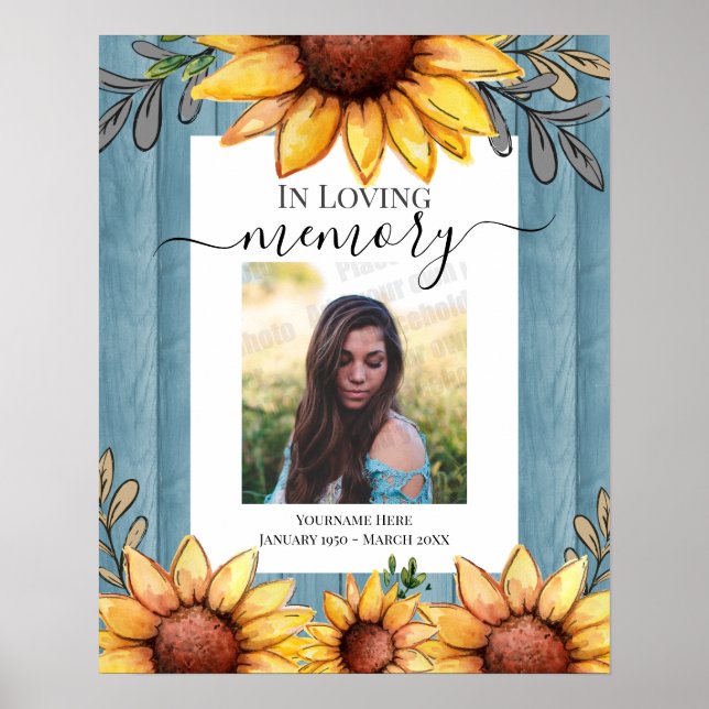 Sonnenblumen in einem Foto-Poster mit viel Liebe Poster (Vorne)