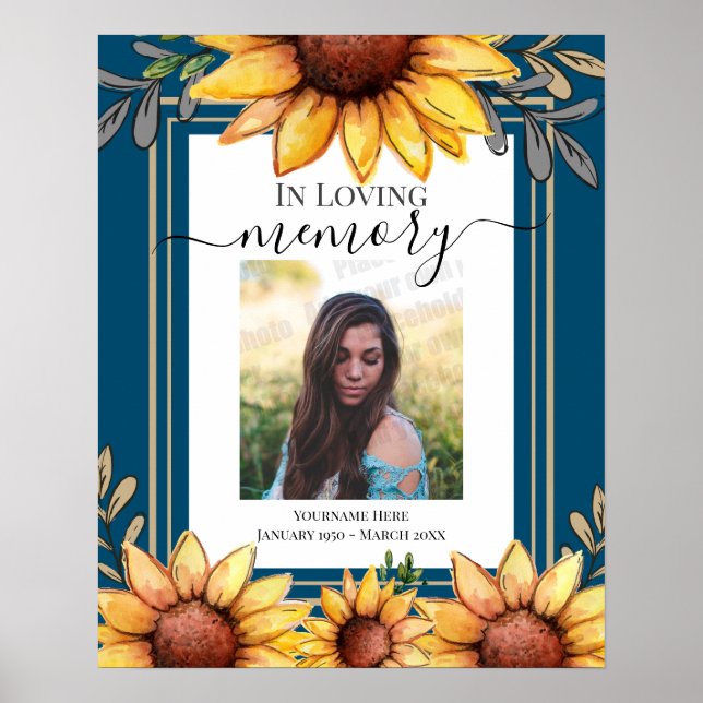 Sonnenblumen in einem Foto-Poster mit viel Liebe Poster (Vorne)