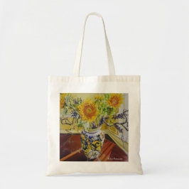 Sonnenblumen in einem italienischen Vase Tragetasche