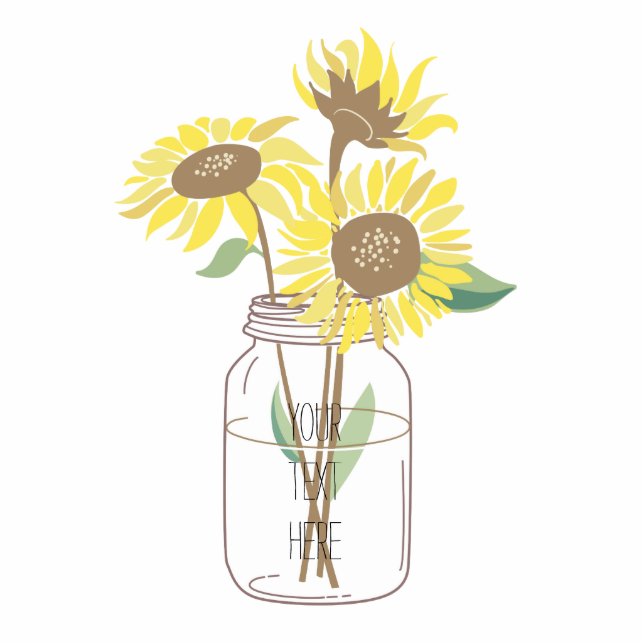 Sonnenblumen in einem Weckglas Freistehende Fotoskulptur (Vorne)