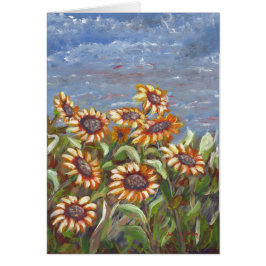 Sonnenblumen in einer Feld-Acrylmalerei