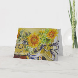 Sonnenblumen in einer italienischen Vase Karte