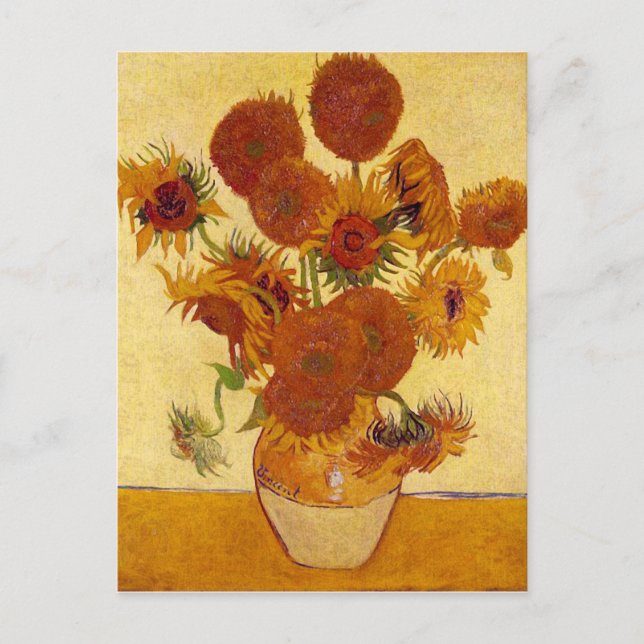 Sonnenblumen in einer Vase (F454) Van Gogh Fine Ar Postkarte (Vorderseite)