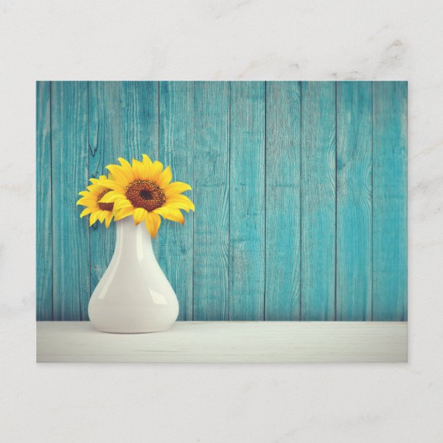 Sonnenblumen in einer Vase Feiertagspostkarte (Vorderseite)