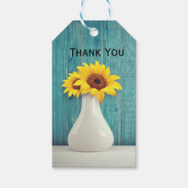 Sonnenblumen in einer Vase Geschenkanhänger