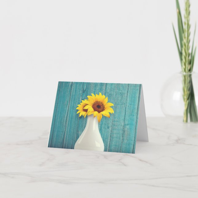 Sonnenblumen in einer Vase Karte (Vorderseite)