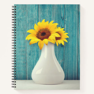 Sonnenblumen in einer Vase Notizbuch