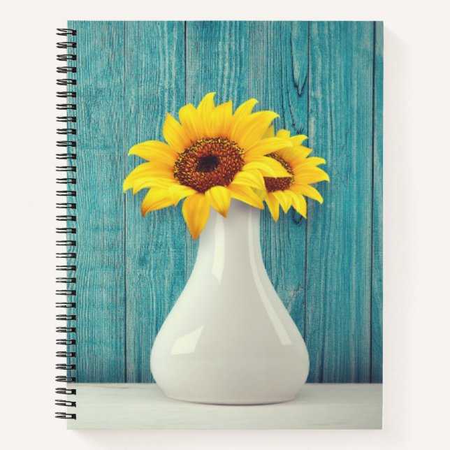Sonnenblumen in einer Vase Notizbuch (Vorderseite)