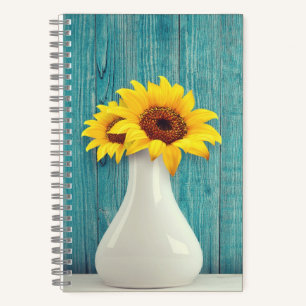 Sonnenblumen in einer Vase Notizbuch
