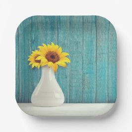 Sonnenblumen in einer Vase Pappteller