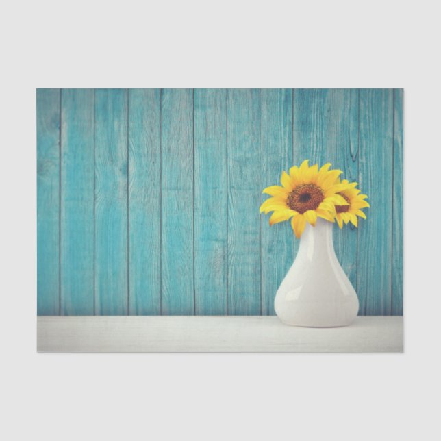 Sonnenblumen in einer Vase Seidenpapier (Vorderseite)