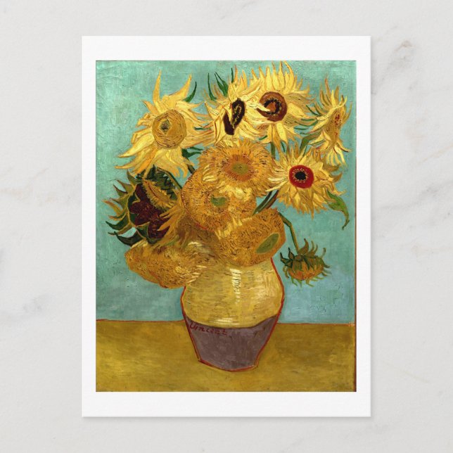 Sonnenblumen in einer Vase Van Gogh Fine Art Postkarte (Vorderseite)