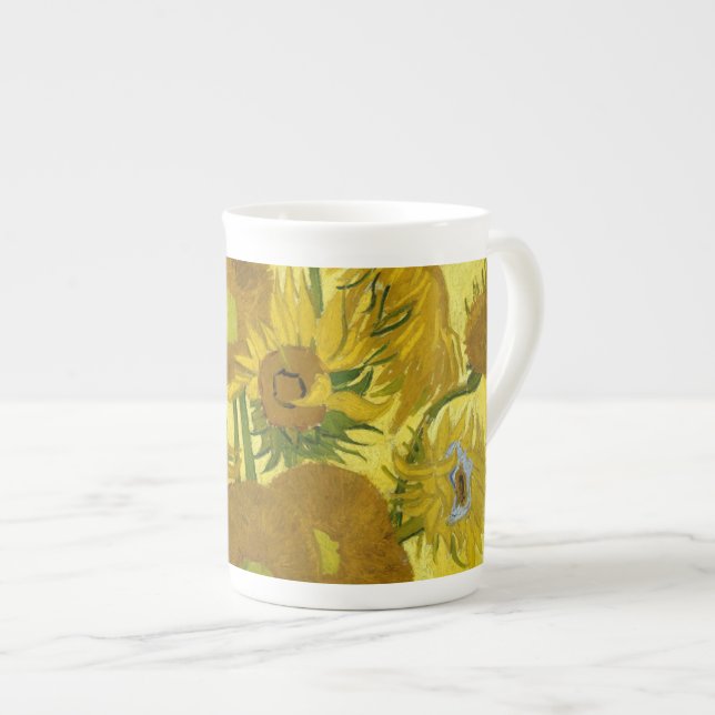 Sonnenblumen in einer Vase Van Gogh Fine Art Prozellantasse (Vorderseite Rechts)