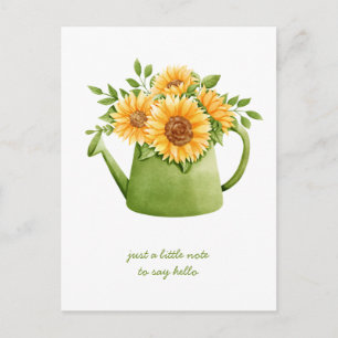 Sonnenblumen in Gießkanne für Dich Postkarte