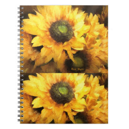 Sonnenblumen in herrlicher Farbe Notizblock