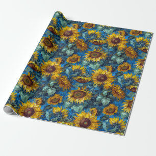 Sonnenblumen in Ölen Geschenkpapier