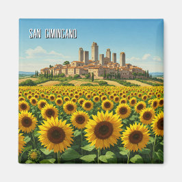 Sonnenblumen in San Gimingano Italien Reisen Magnet