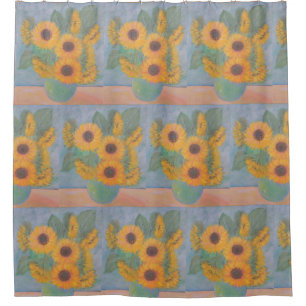 Sonnenblumen in Vase Duschvorhang