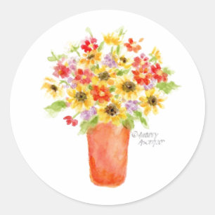 Sonnenblumen in Vase Stickers