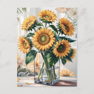Sonnenblumen in Vasen Postkarte