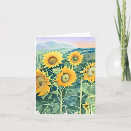 Sonnenblumen in Wasserfarben, individuell anpassba Karte