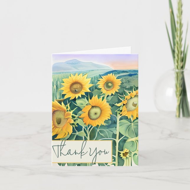 Sonnenblumen in Wasserfarben, individuell anpassba Karte (Vorderseite)