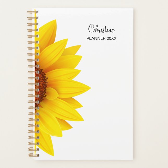 Sonnenblumen-Individuelle Name 2025 Planer (Vorderseite)