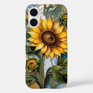 Sonnenblumen iPhone-Hülle Buntglas Gelb Blumenmust iPhone 16 Hülle