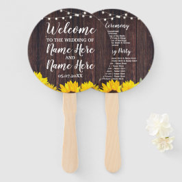 Sonnenblumen Jar Wood Wedding Program Wood Fan Fächer