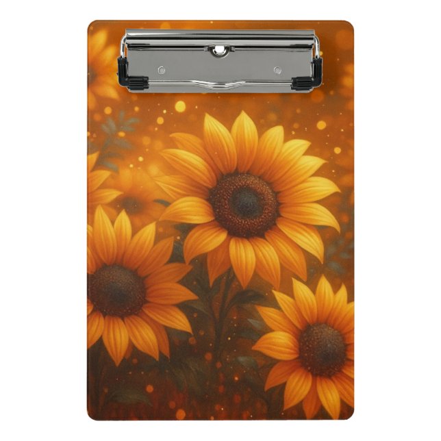 Sonnenblumen Journal Mini Klemmbrett (Vorderseite)